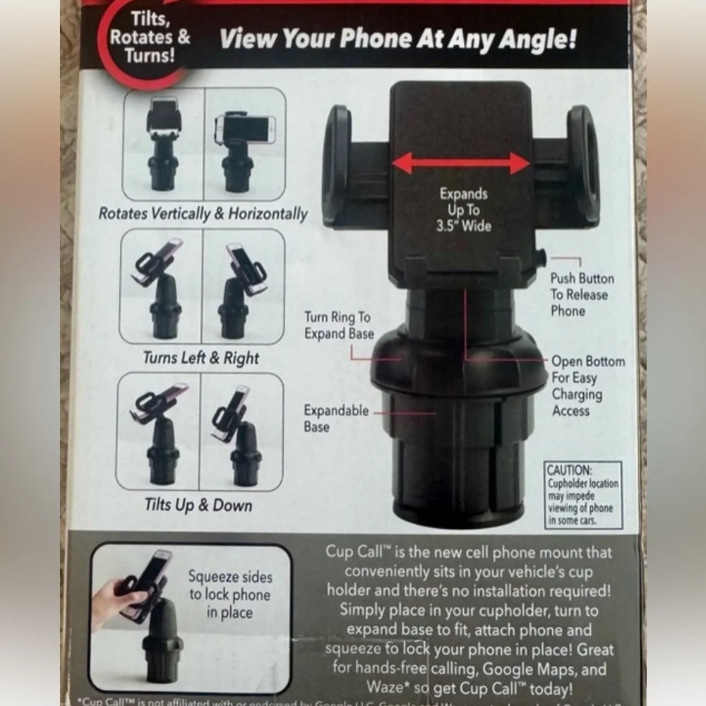 NWOT 📱 BULBHEAD CAR/TRUCK BLACK UNIVERSAL CUP HOLDER CELL PHONE MOUNT